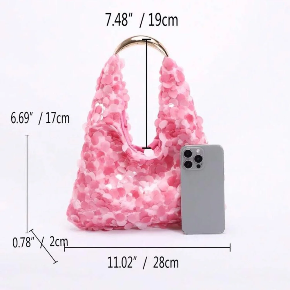 👛 Pink Sequin Bag 👛 - Picture 2 of 7